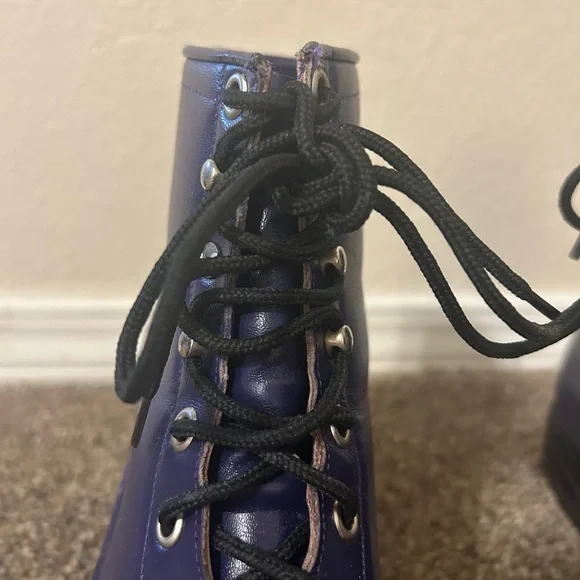 Purple Vintage Lace Up Lady Justin Ropers - Picture 4 of 5